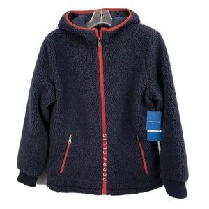 Perry Ellis Boys Fleece Hoodie Size 14/16 Blue New
